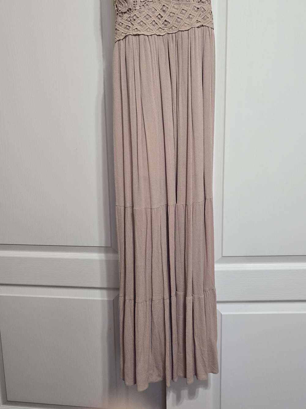 Boho Tiered Maxi Dress in Dusty Blush -